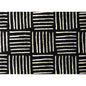 2' X 3' Black and Off White Abstract Machine Tufted Area Rug