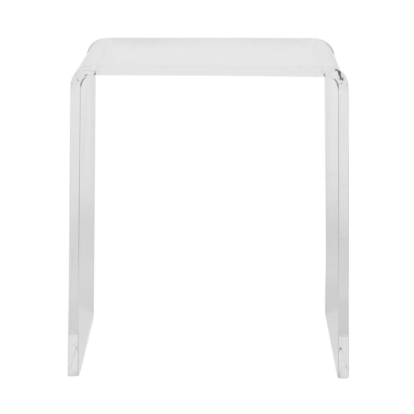 18" Clear Heavy Duty Plastic And Acrylic Square End Table