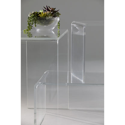 18" Clear Heavy Duty Plastic And Acrylic Square End Table