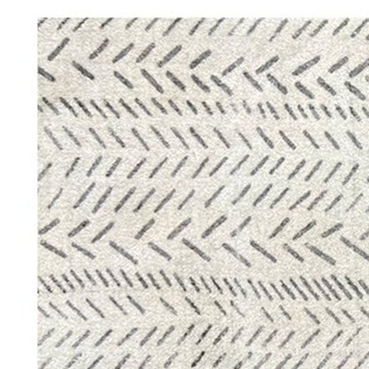 2' X 6' Taupe Abstract Machine Tufted Runner Rug With UV Protection