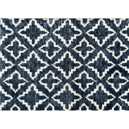 2' X 3' Navy Blue Moroccan Machine Tufted Area Rug With UV Protection