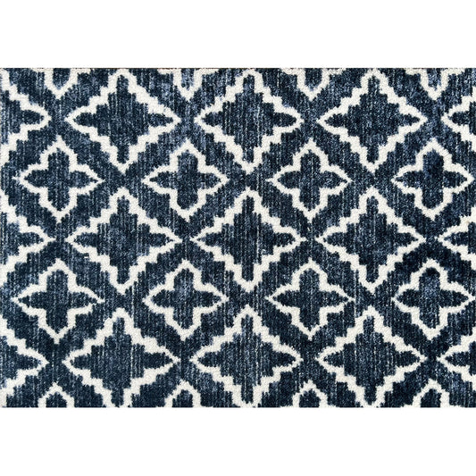 2' X 3' Navy Blue Moroccan Machine Tufted Area Rug With UV Protection