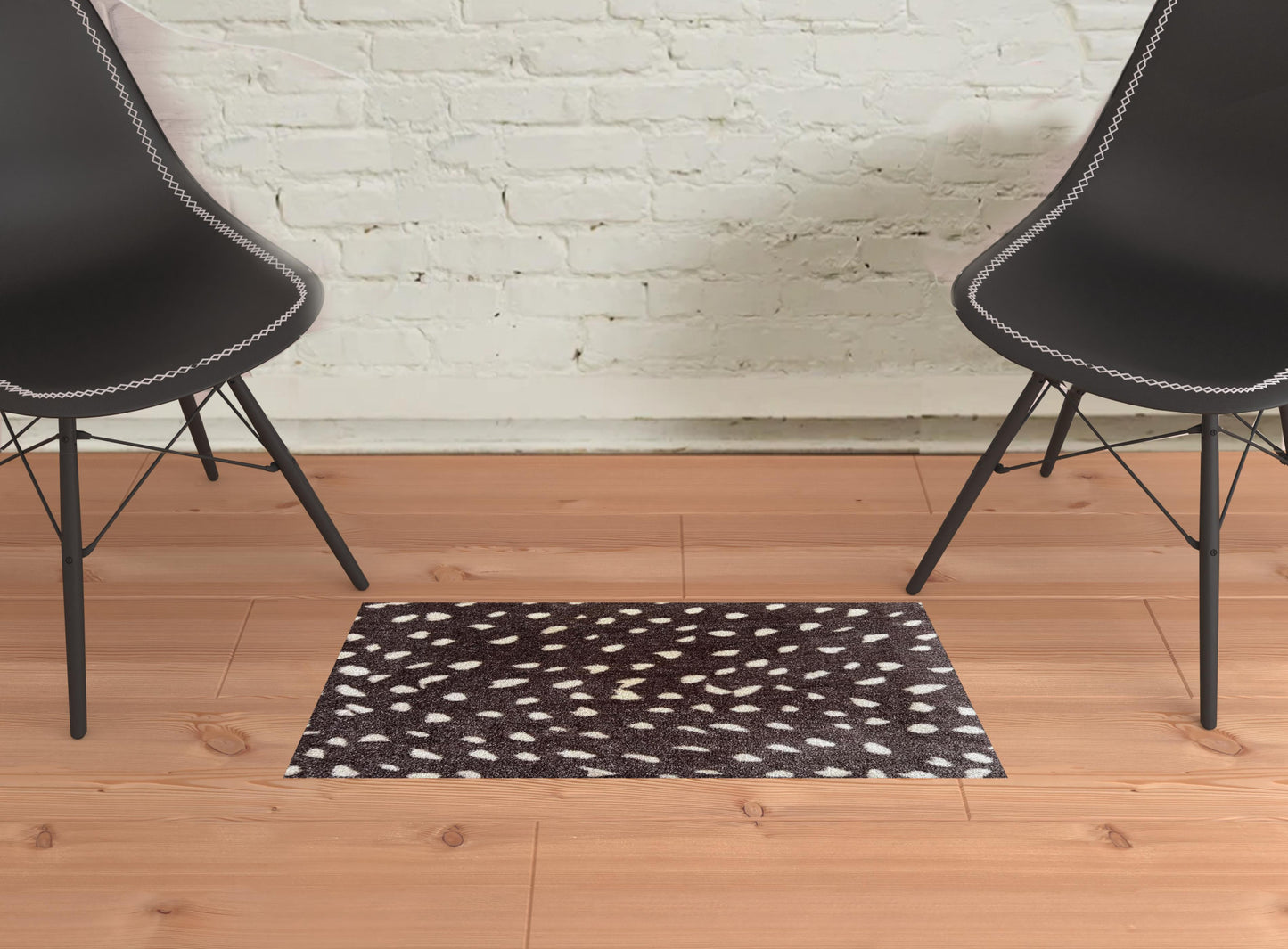 2' X 3' Chocolate Animal Print Washable Area Rug With UV Protection