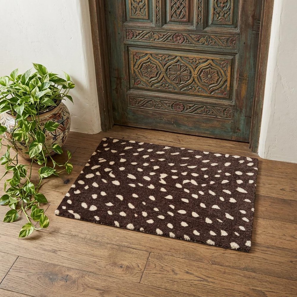 2' X 3' Chocolate Animal Print Washable Area Rug With UV Protection