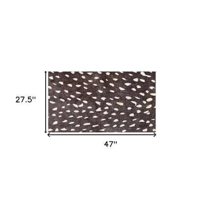 2' X 4' Chocolate Animal Print Washable Area Rug With Uv Protection