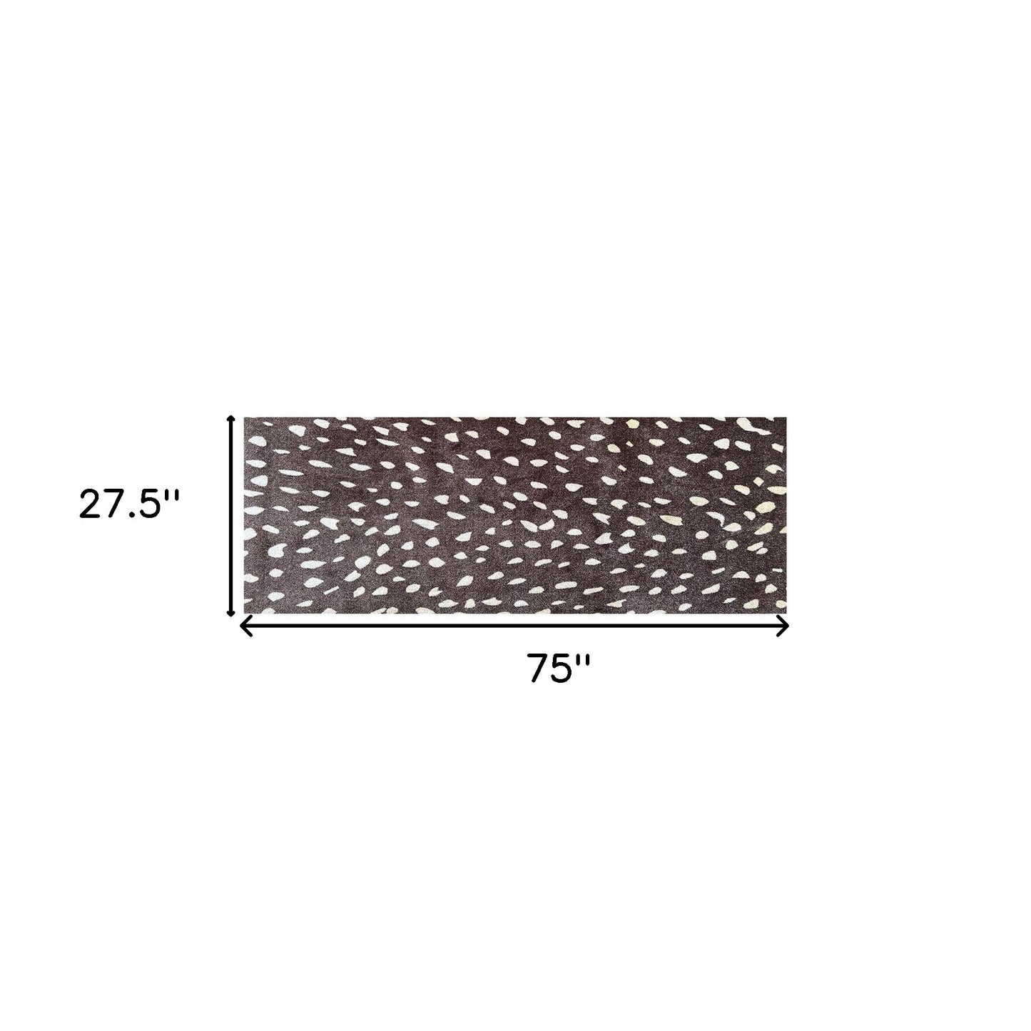 2' X 6' Chocolate Animal Print Washable Runner Rug With Uv Protection