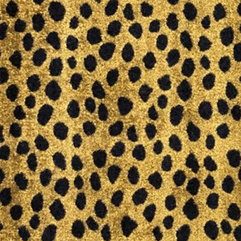 2' X 4' Bronze Leopard Print Washable Area Rug With UV Protection