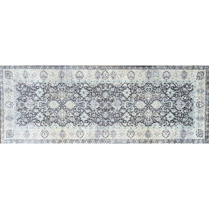 2' X 6' Gray Oriental Washable Runner Rug With UV Protection