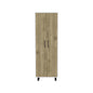 41" Natural and White Wood Kitchen Island Set With Storage
