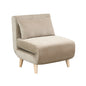 27" Beige and Natural Upholstered Slipper Chair And Toss Pillow