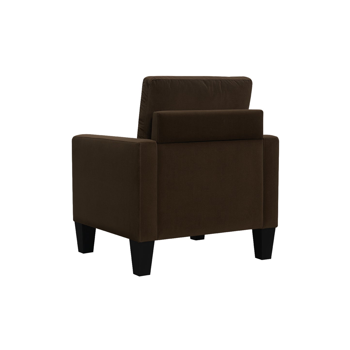 32" Brown And Black Upholstered Arm Chair