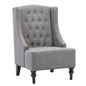 25" Gray and Black Upholstered Tufted Wingback Chair