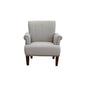 30" Light Gray and Brown Upholstered Arm Chair