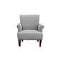 30" Light Gray and Brown Upholstered Arm Chair