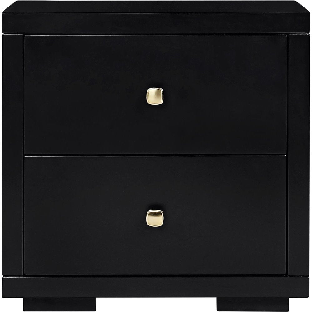 19" Espresso Solid and Manufactured Wood Two Drawer Nightstand