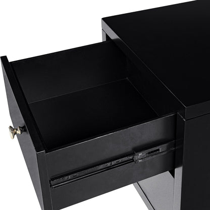 19" Espresso Solid and Manufactured Wood Two Drawer Nightstand