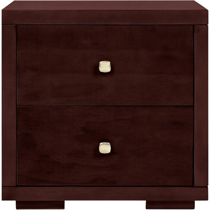 19" Espresso Solid and Manufactured Wood Two Drawer Nightstand