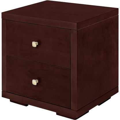 19" Light Brown Solid and Manufactured Wood Two Drawer Nightstand