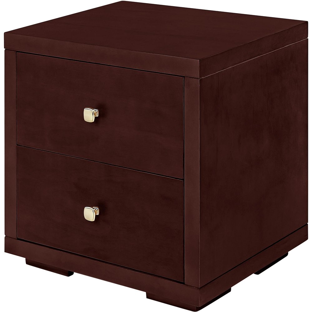 19" Black Solid and Manufactured Wood Two Drawer Nightstand