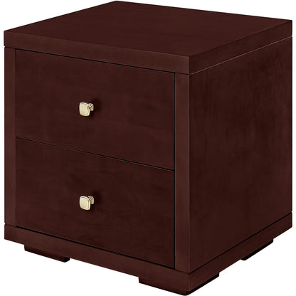 19" Black Two Drawer Nightstand