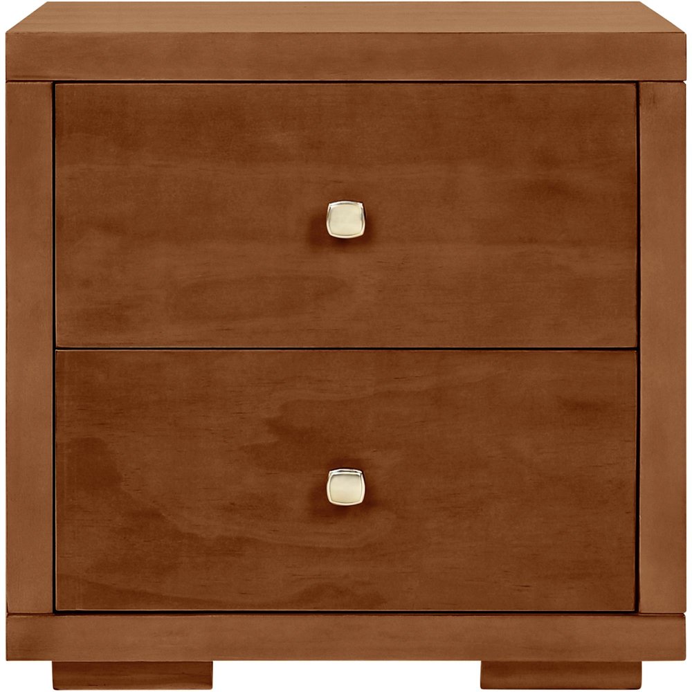 19" Black Solid and Manufactured Wood Two Drawer Nightstand
