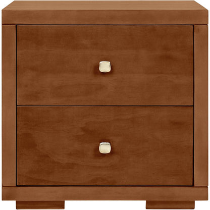 19" Light Brown Solid and Manufactured Wood Two Drawer Nightstand