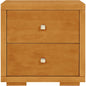 19" Light Brown Solid and Manufactured Wood Two Drawer Nightstand
