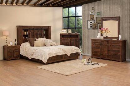 27" Brown Solid Wood One Drawer Nightstand