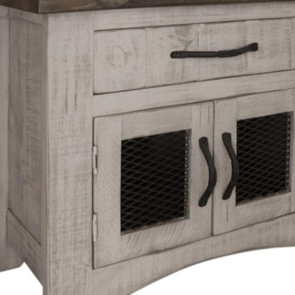 27" Gray Solid Wood One Drawer Nightstand