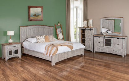 27" Gray Solid Wood One Drawer Nightstand