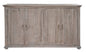 72" Sand Solid and Manufactured Wood Distressed Credenza