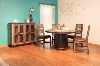 49" Brown Solid and Manufactured Wood Distressed Buffet Table