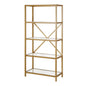Gold Metal and Glass Five Tier Etagere Bookcase