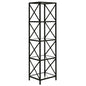 66" Black Metal And Glass Four Tier Etagere Bookcase
