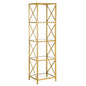 66" Gold Metal And Glass Four Tier Etagere Bookcase