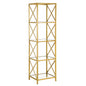 Gold Metal and Glass Four Tier Etagere Bookcase
