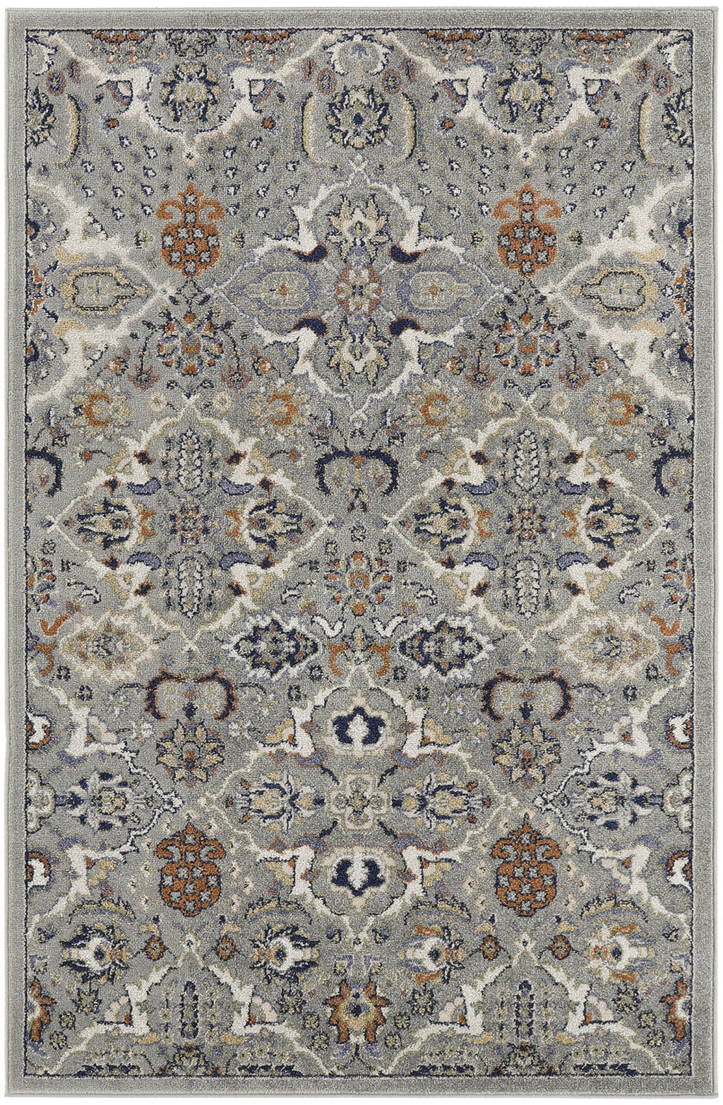 6' X 9' Green and Ivory Floral Power Loom Area Rug