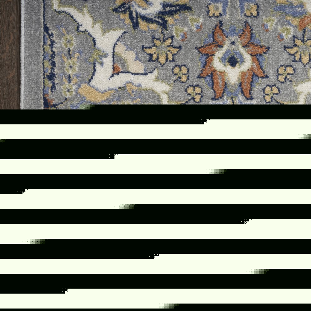 6' X 9' Green and Ivory Floral Power Loom Area Rug