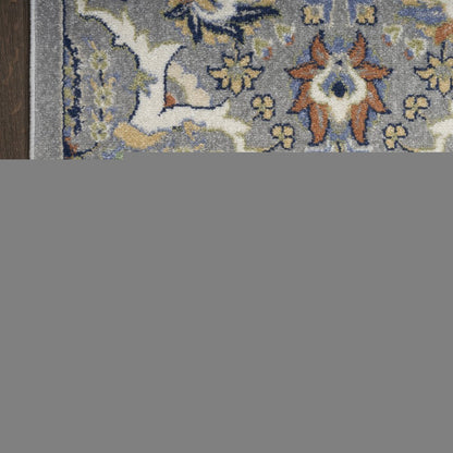 6' X 9' Green and Ivory Floral Power Loom Area Rug