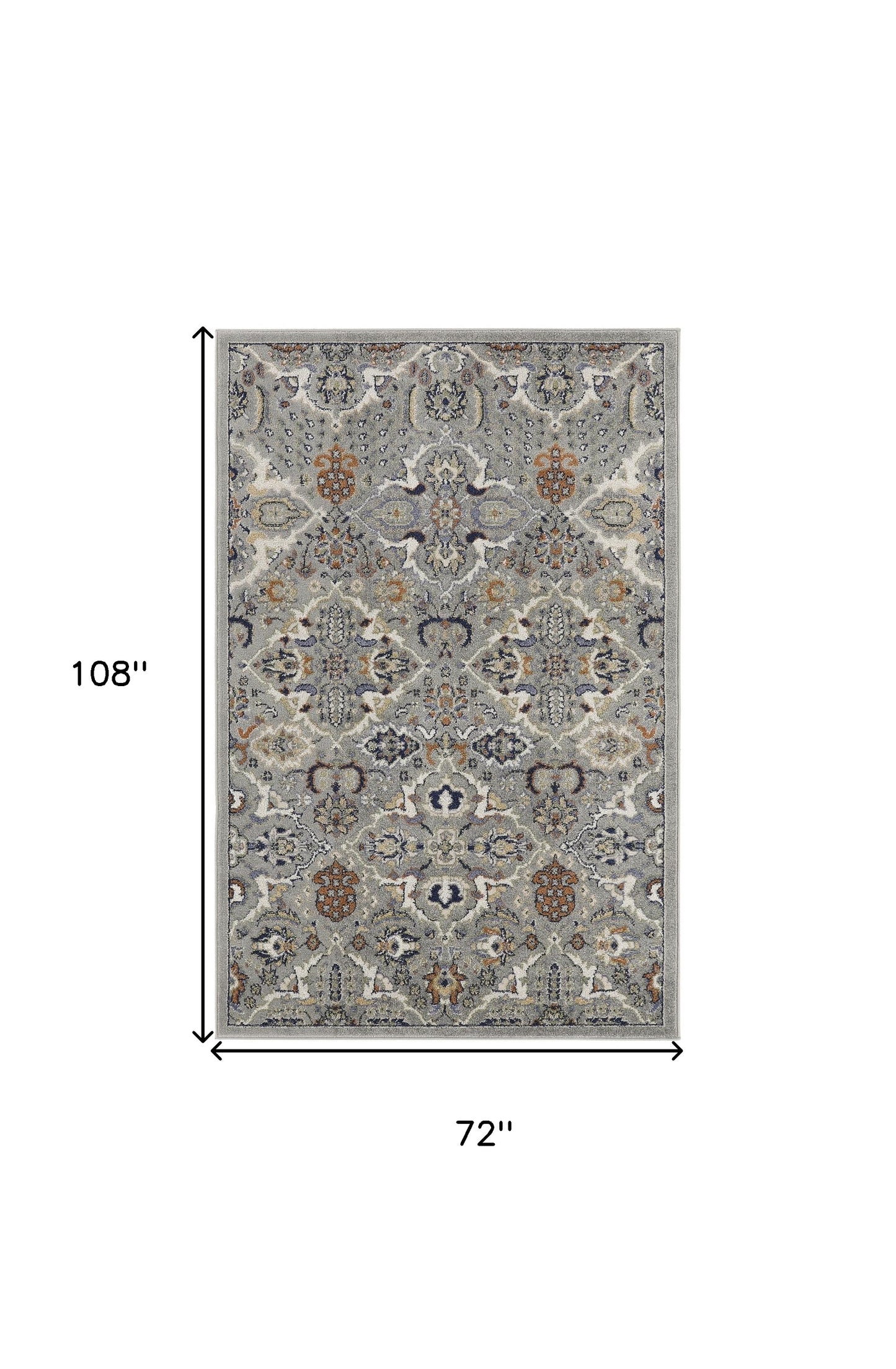 6' X 9' Green and Ivory Floral Power Loom Area Rug