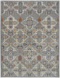 7' X 10' Green and Ivory Floral Power Loom Area Rug