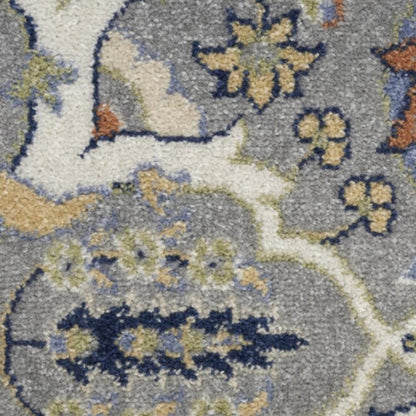 7' X 10' Green and Ivory Floral Power Loom Area Rug