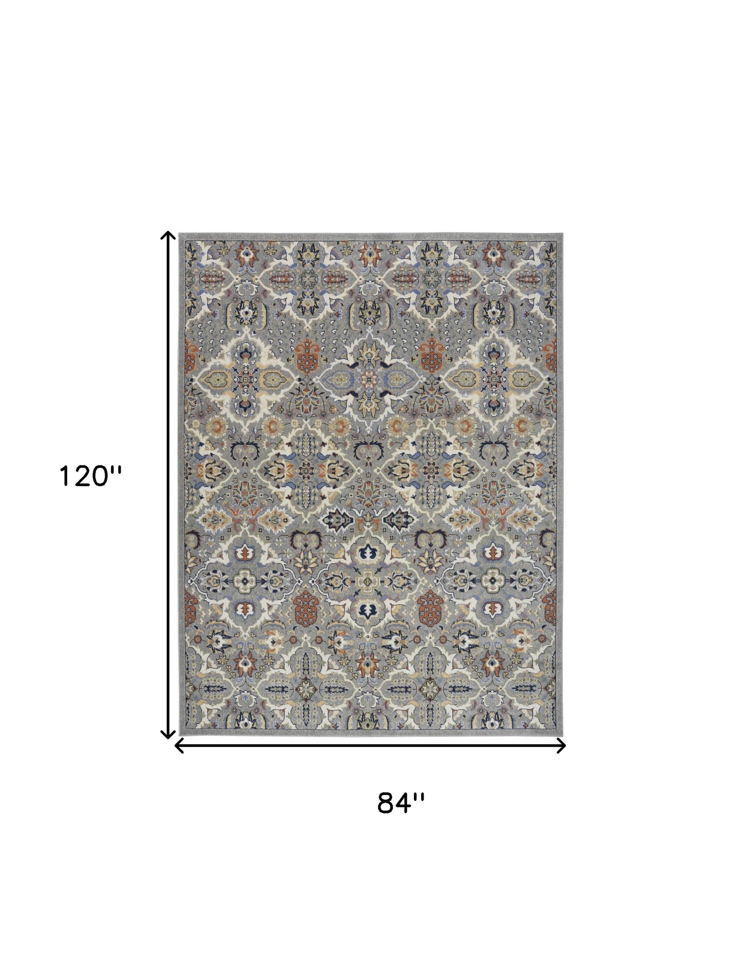 7' X 10' Green and Ivory Floral Power Loom Area Rug