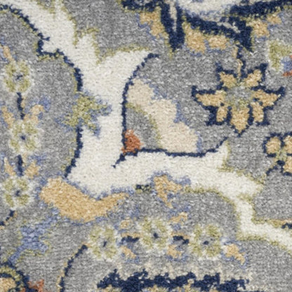 4' X 6' Green and Ivory Floral Power Loom Area Rug