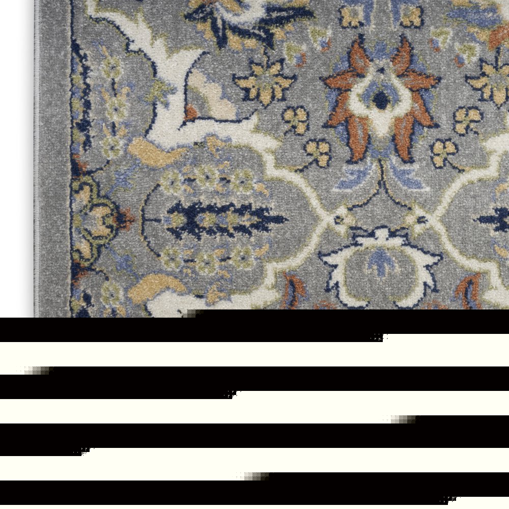 8' X 10' Green and Ivory Floral Power Loom Area Rug
