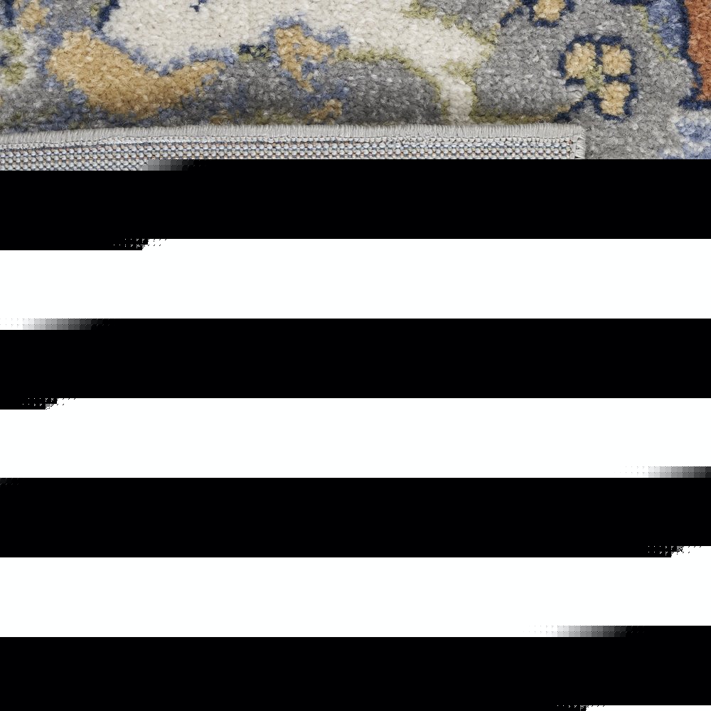 8' X 10' Green and Ivory Floral Power Loom Area Rug