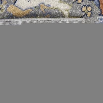 8' X 10' Green and Ivory Floral Power Loom Area Rug