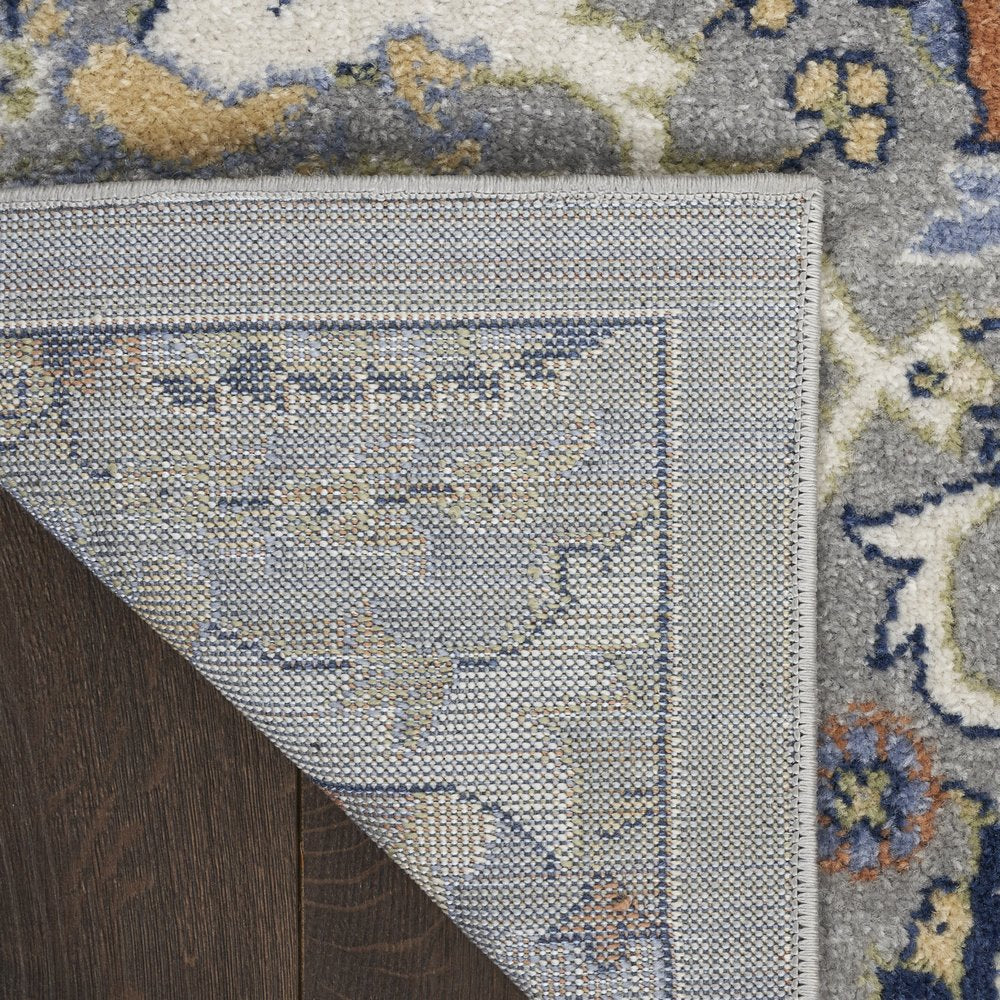 8' X 10' Green and Ivory Floral Power Loom Area Rug