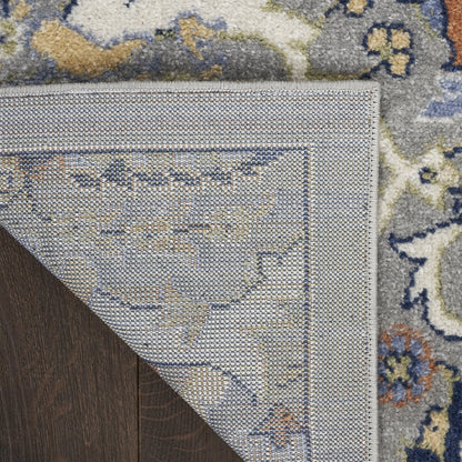 8' X 10' Green and Ivory Floral Power Loom Area Rug