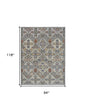 8' X 10' Green and Ivory Floral Power Loom Area Rug